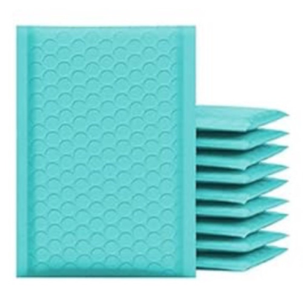 25 Teal/Aqua Bubble Mailers - 4”x7”